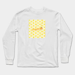 Strawberry Yellow Stripes Pattern Long Sleeve T-Shirt